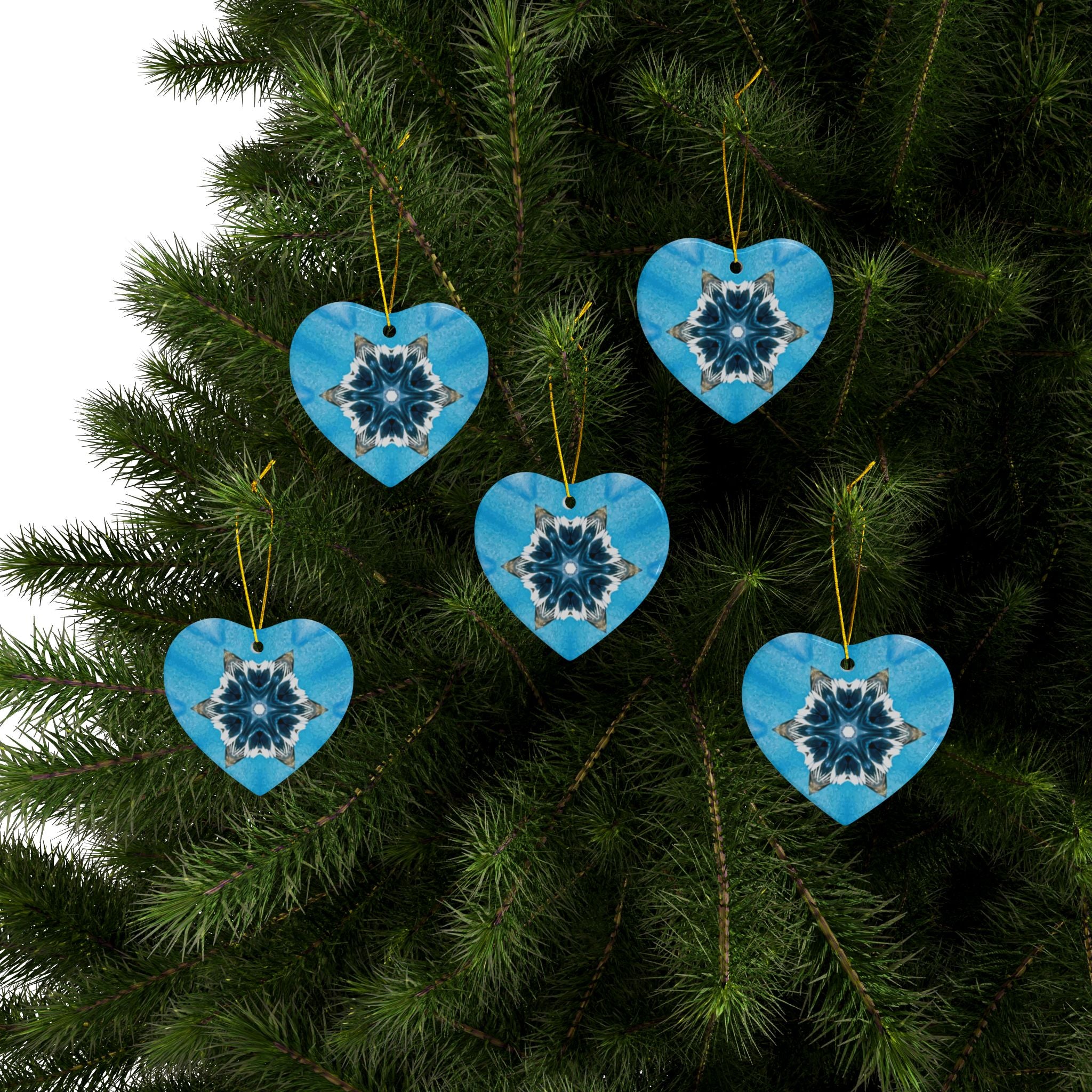 Blue Diamond Ceramic Ornaments 2-Sided Print (1pc, 3pcs, 5pcs, or 10pcs)