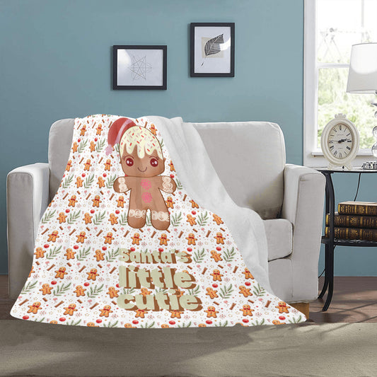 Gingerbread Boy Santa's Little Cutie Ultra-Soft Micro Fleece Blanket (Made in USA)