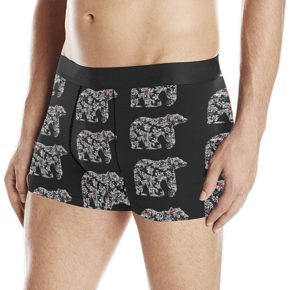 Chinoiserie Christmas Polar Bear Men's All Over Print Boxer Briefs (Made in USA)