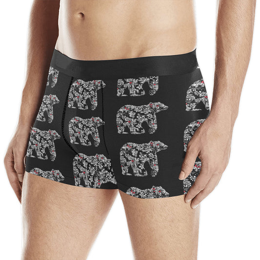 Chinoiserie Christmas Polar Bear Men's All Over Print Boxer Briefs (Made in USA)