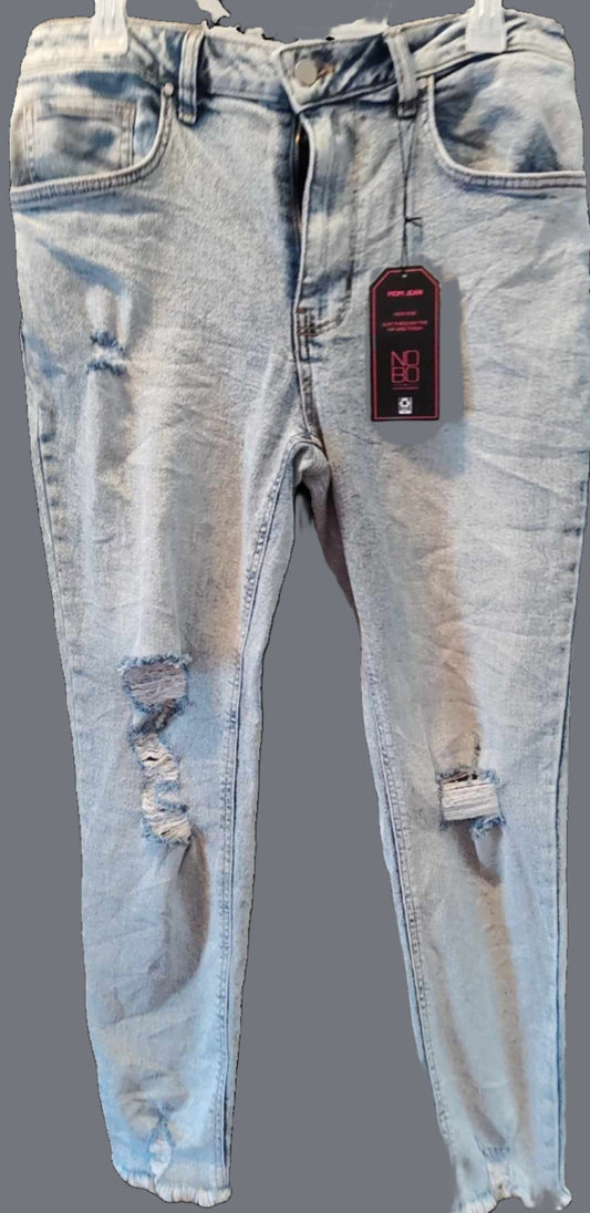 No Boundaries Women's Acid Washed Distressed Jeans - new with tags