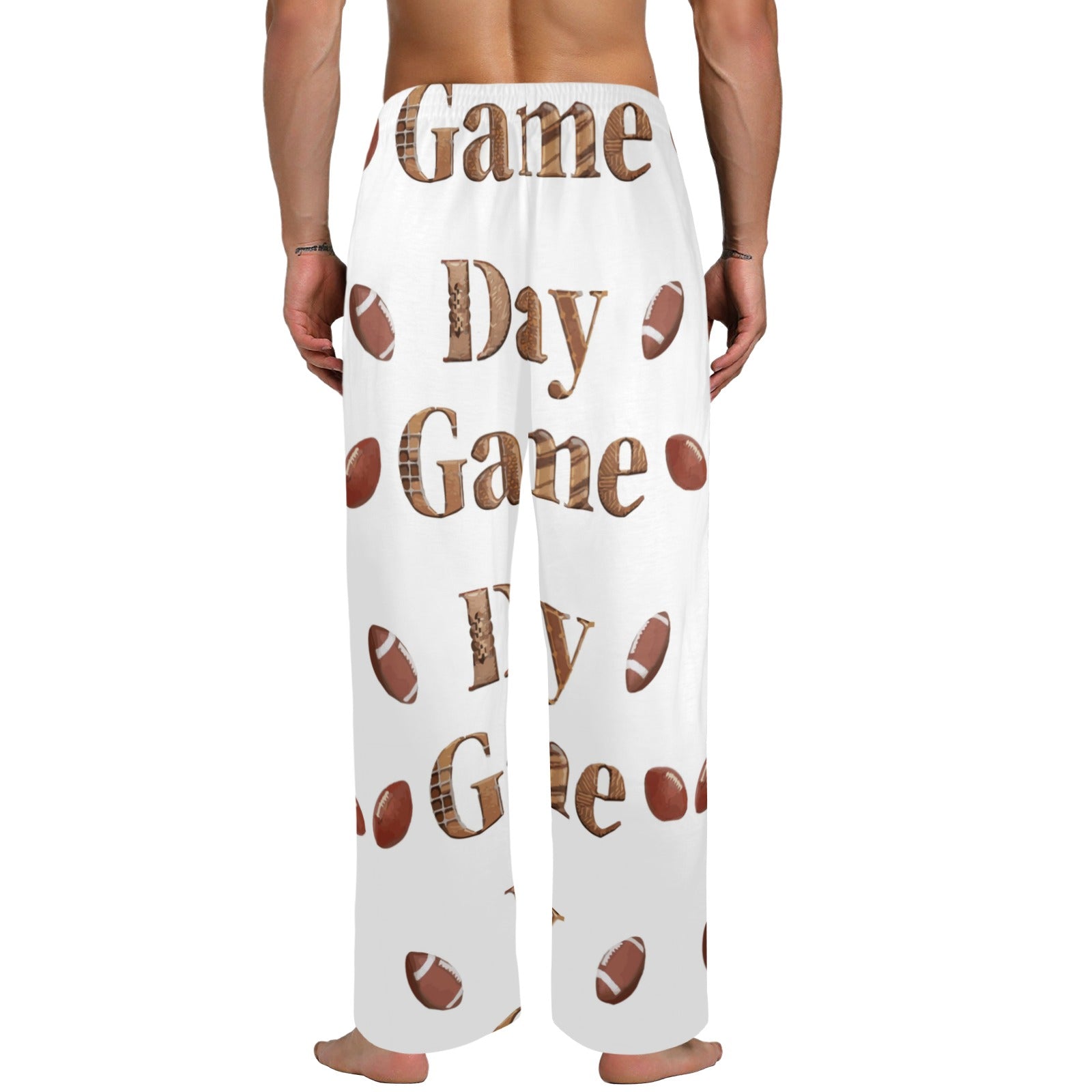 Men's Game Day with Footballs Pajama Pants (Made in USA)