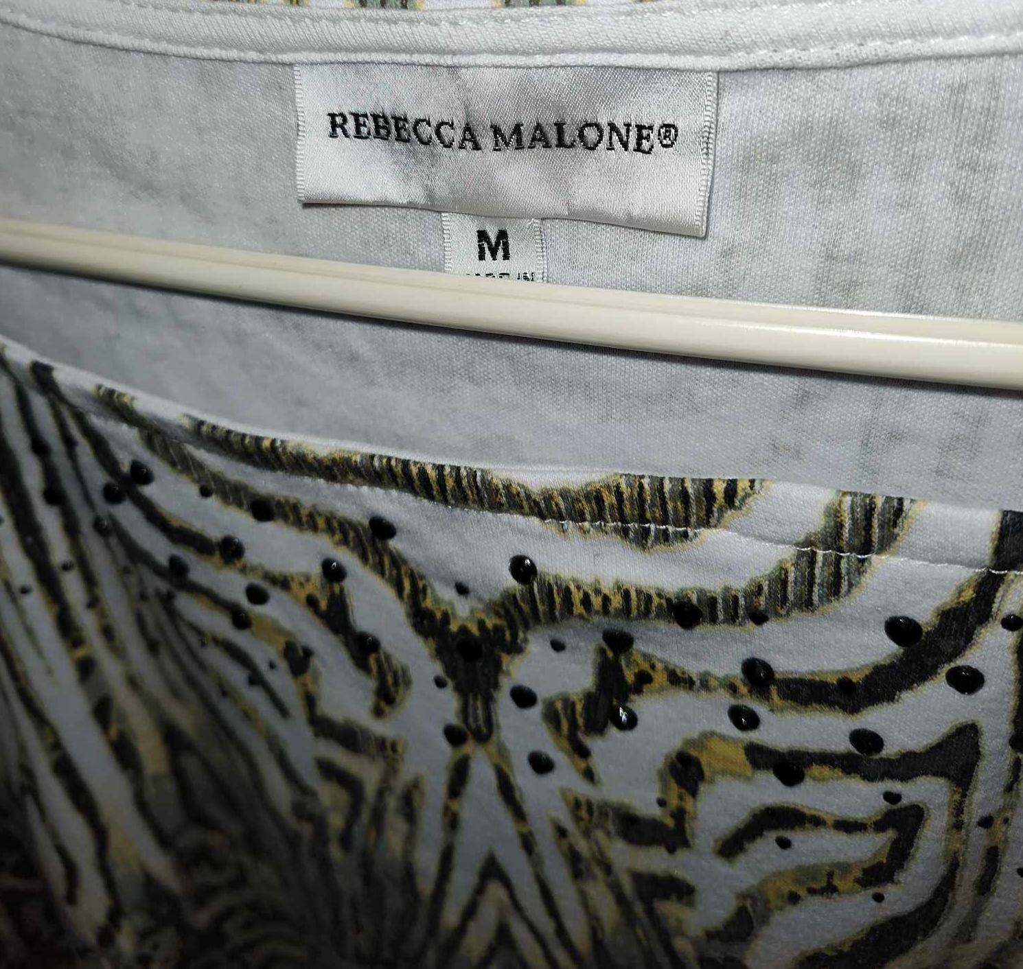 Rebecca Malone Animal Print Top with Half Sleeves - preowned