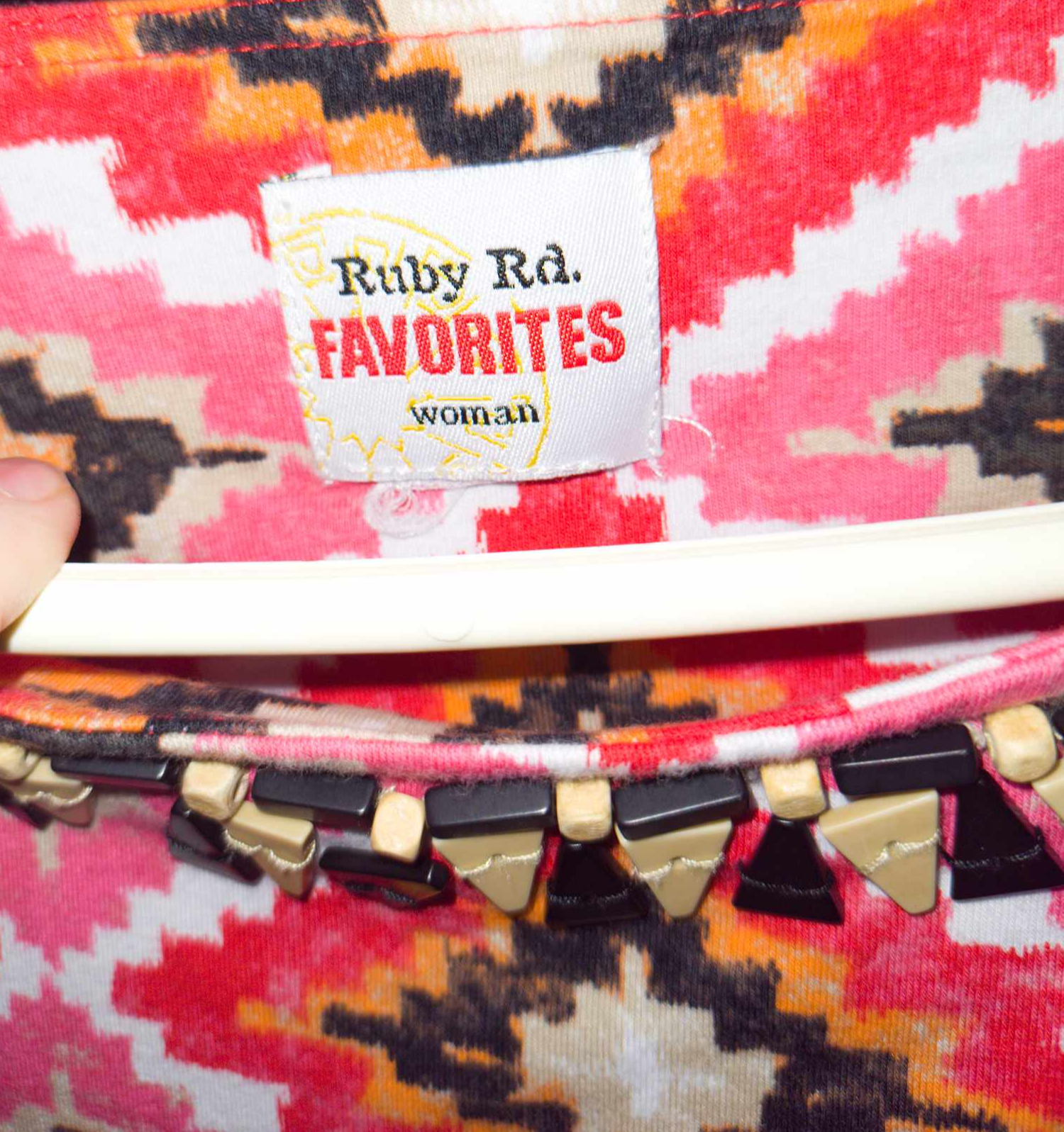 Ruby Rd Favorites Red and Pink Blouse - preowned
