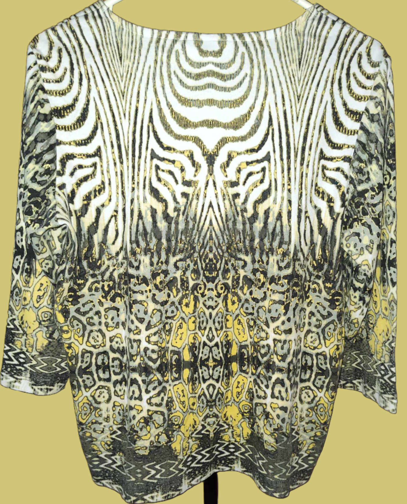 Rebecca Malone Animal Print Top with Half Sleeves - preowned