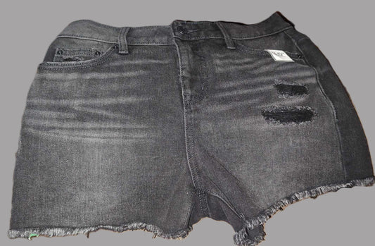 Women's Time and Tru High Rise Frayed Black Denim Shorts - new with tags
