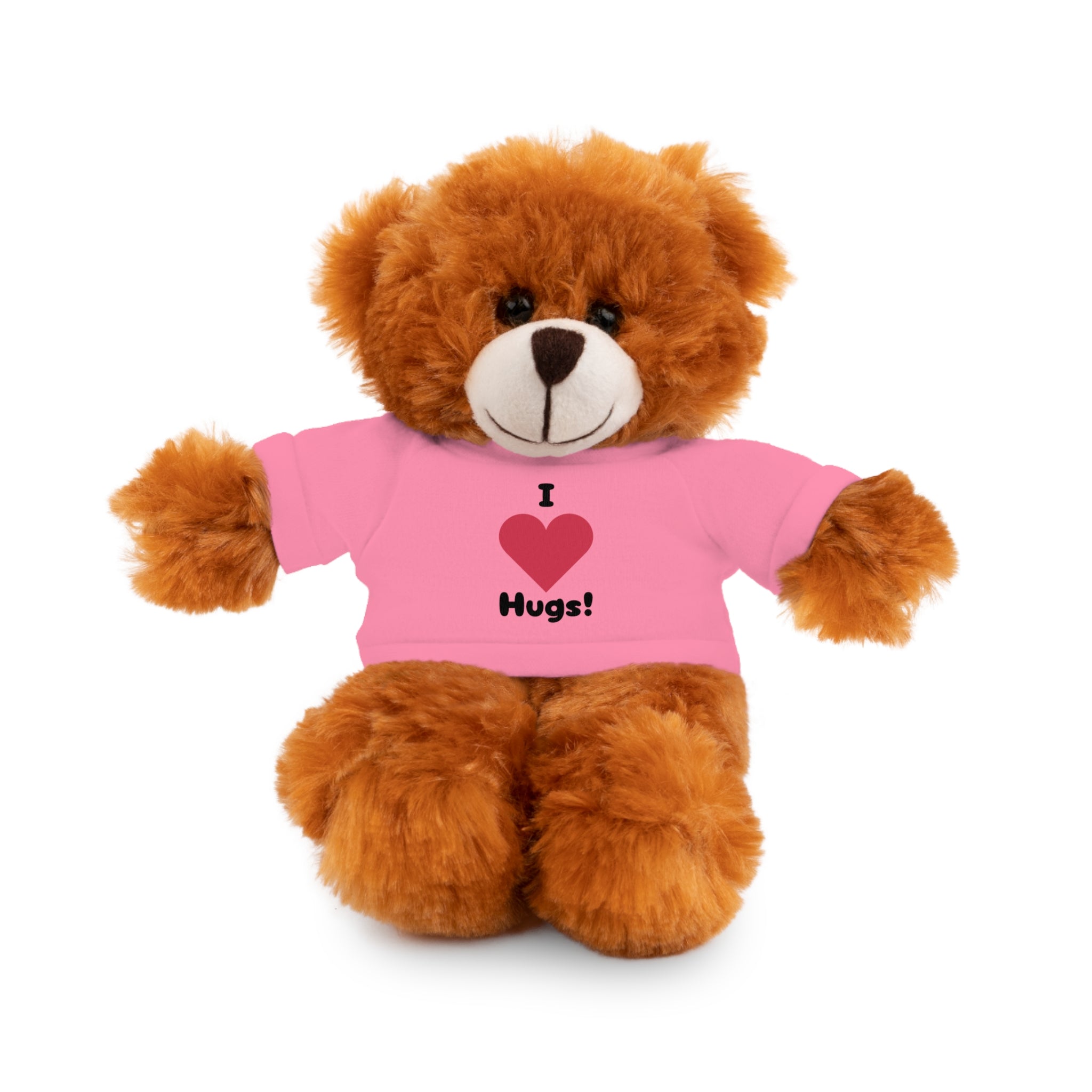 Stuffed Animal with T-shirt saying I heart Hugs