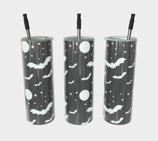 Bats under a Full Moon Halloween 20 oz Stainless Steel Tumbler