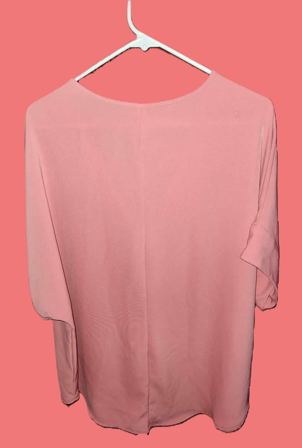 Zenana Premium Pale Pink Plus Size V-neck Top - preowned