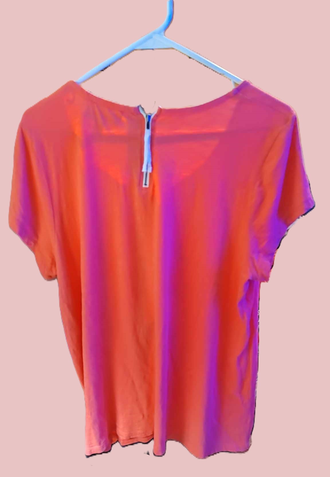 Women's Kenar Coral Plus Size Top with Back Zipper - preowned