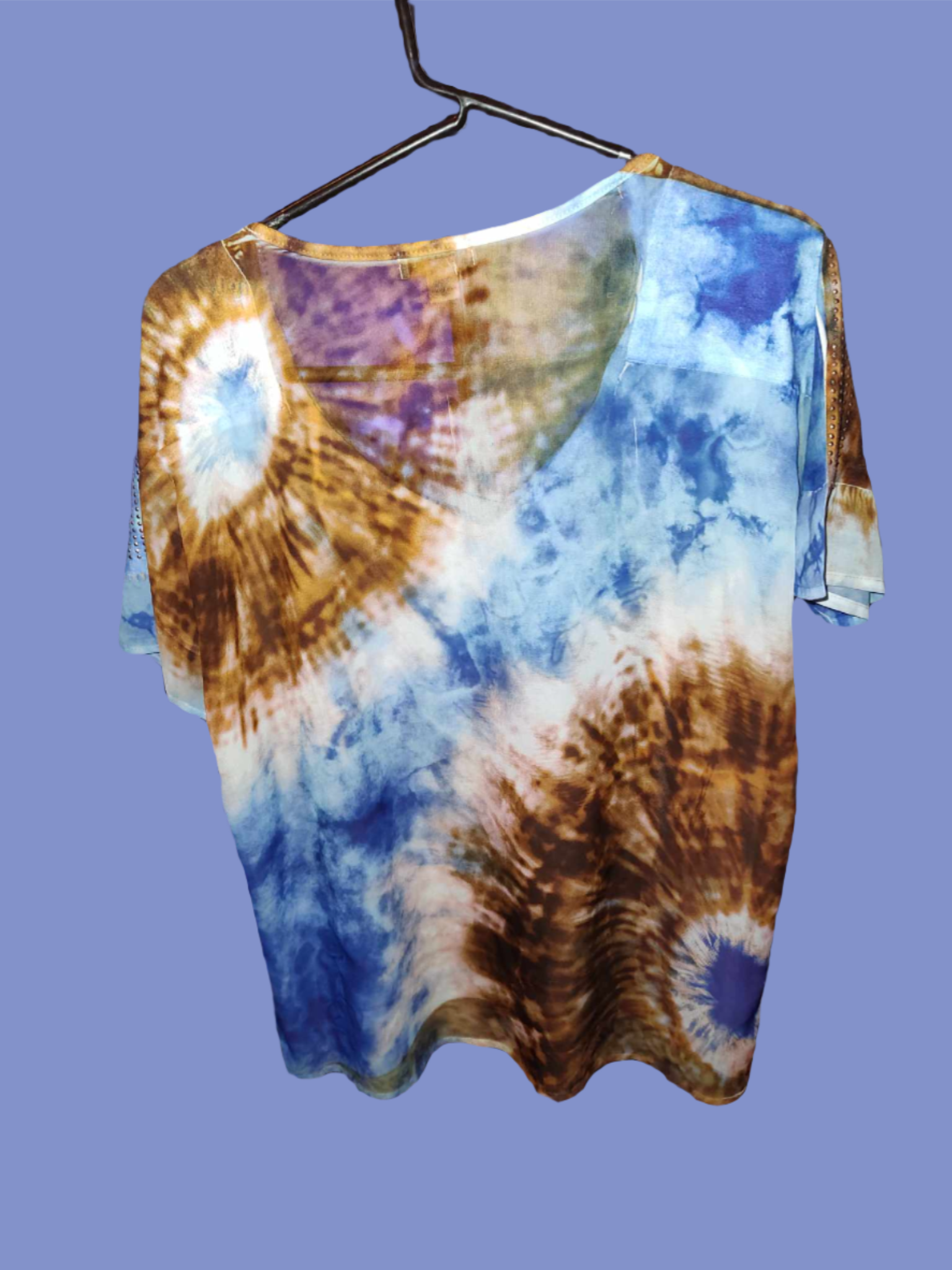 Tie Dye Blue and Brown Blouse - preowned