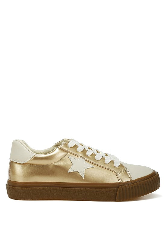 Jumping Jacks Metallic Faux Leather Star Sneakers