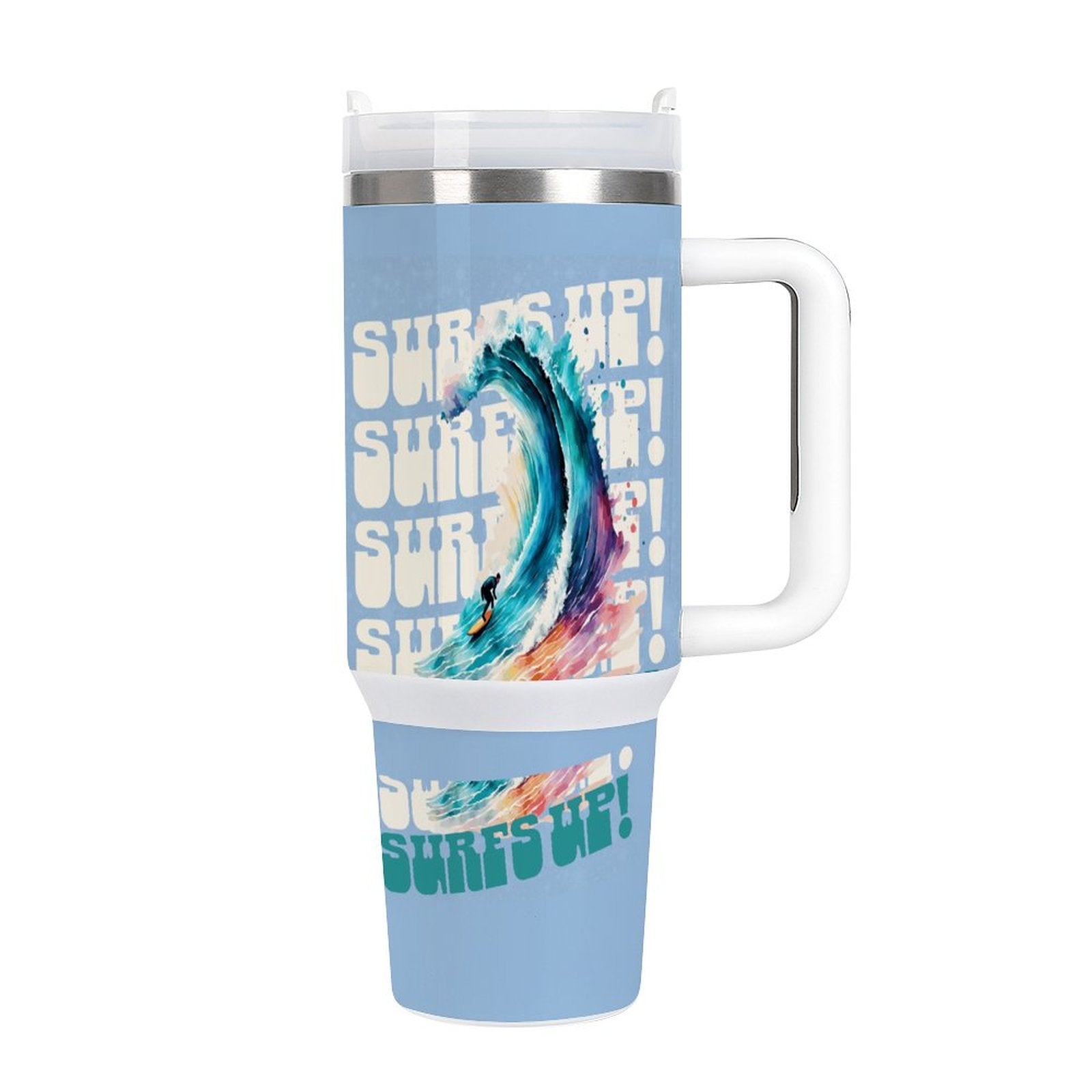 Surf's Up 40oz Stainless Steel Insulated Tumbler with Handle and Lid