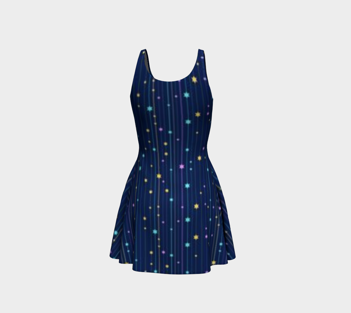 Leopard in Center of Universe Short Flared Dress