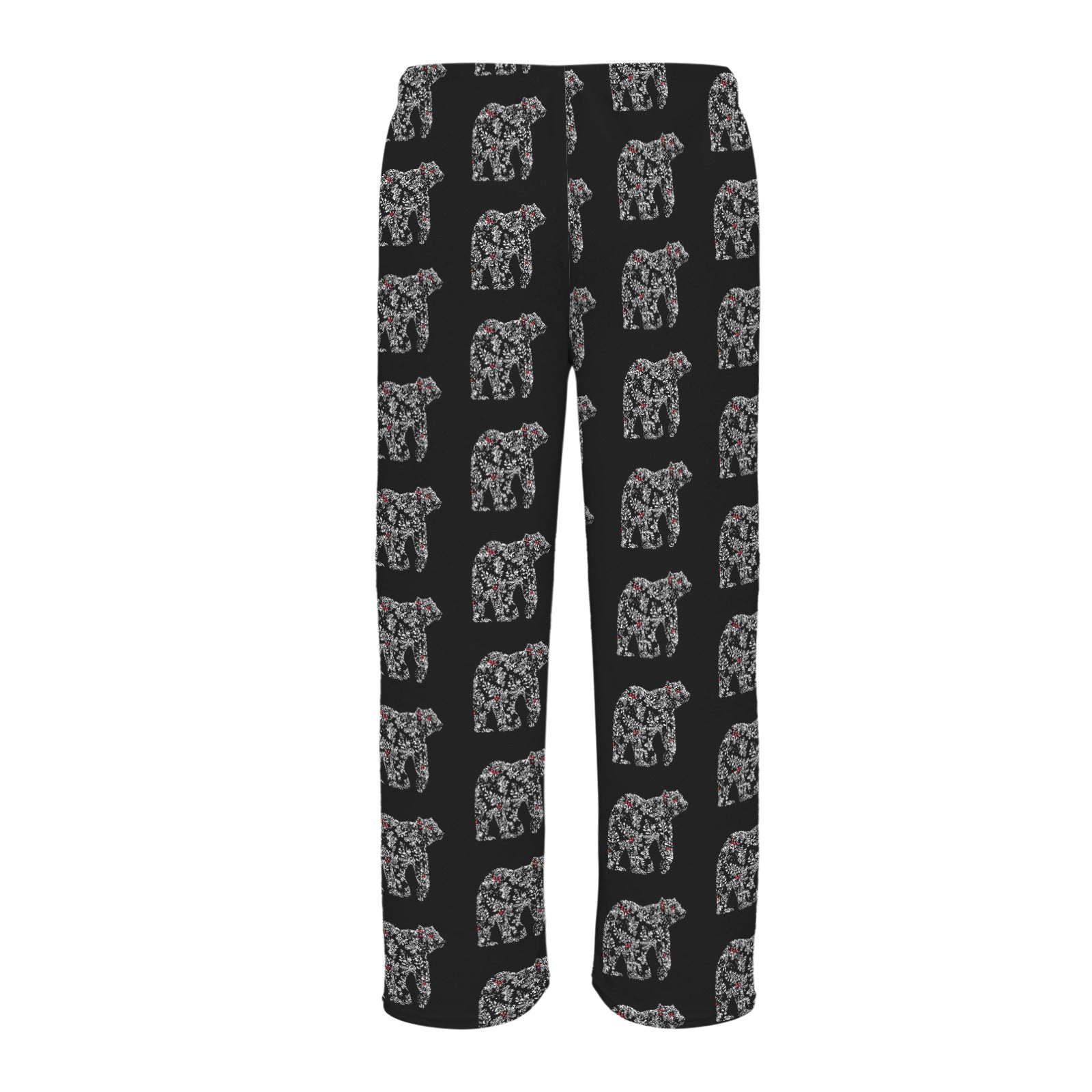 Chinoiserie Christmas Polar Bear Men's Flannel Pajama Trousers (Model Sets 02)(Made in Queens)