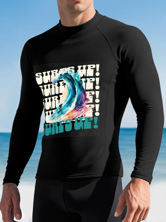 Surf's Up Men's Long-Sleeve Surfing Top (Front Printing)