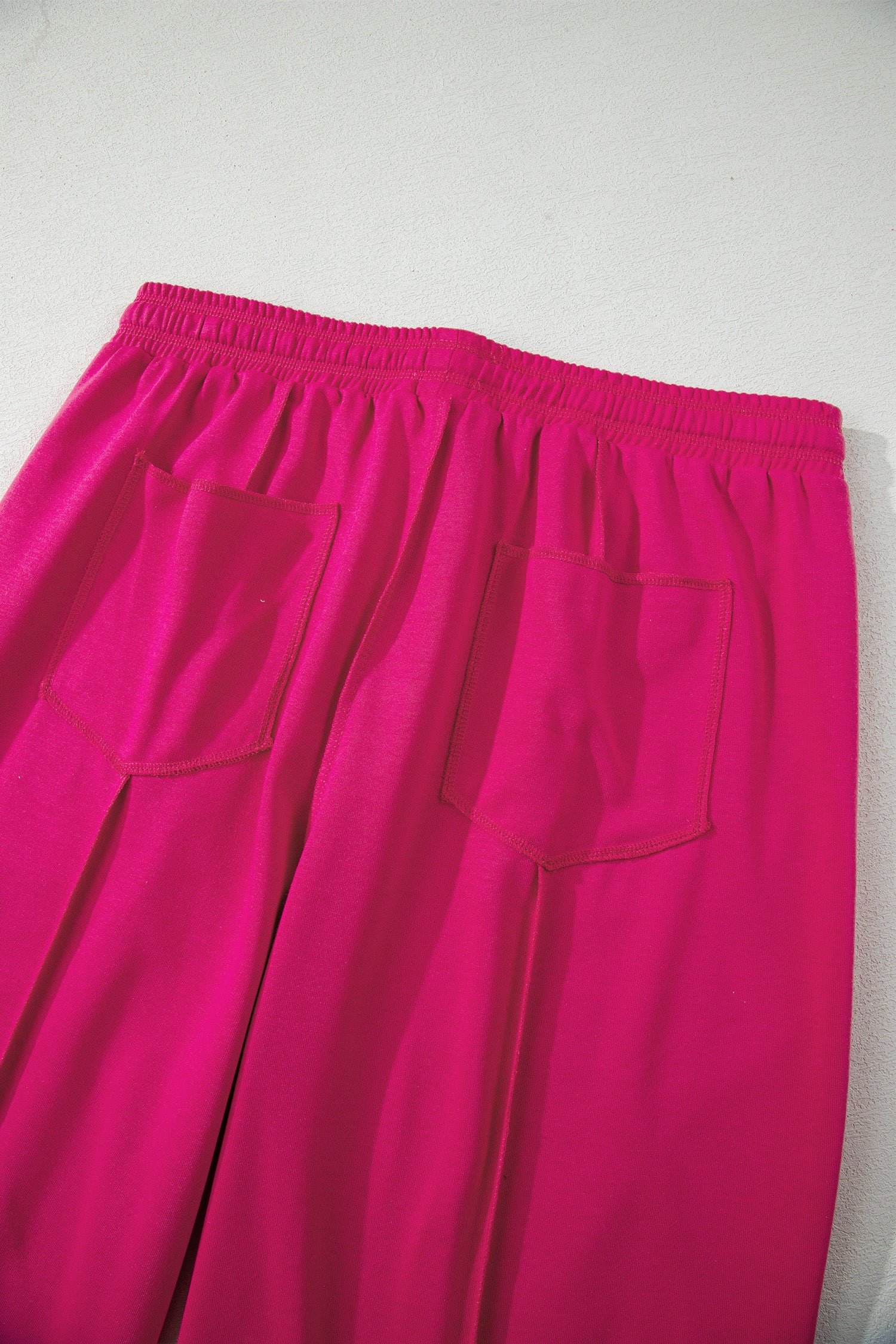 Rose Red Drop Shoulder Boxy Tee and Barrel Pants Set