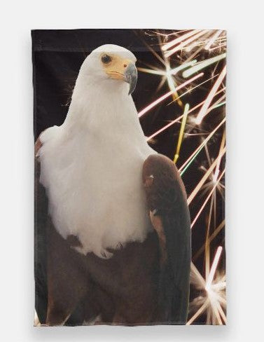 Regal Bald Eagle with Fireworks Garden Flag - 12" x 18" - Shell Design Boutique