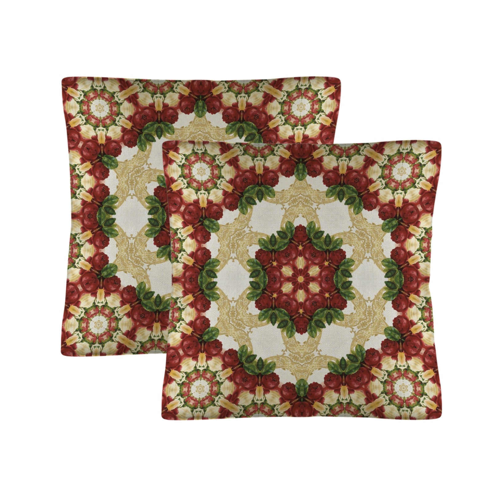 Christmas Flower Pillow Cases Throw Pillow Covers 18 x 18 inch