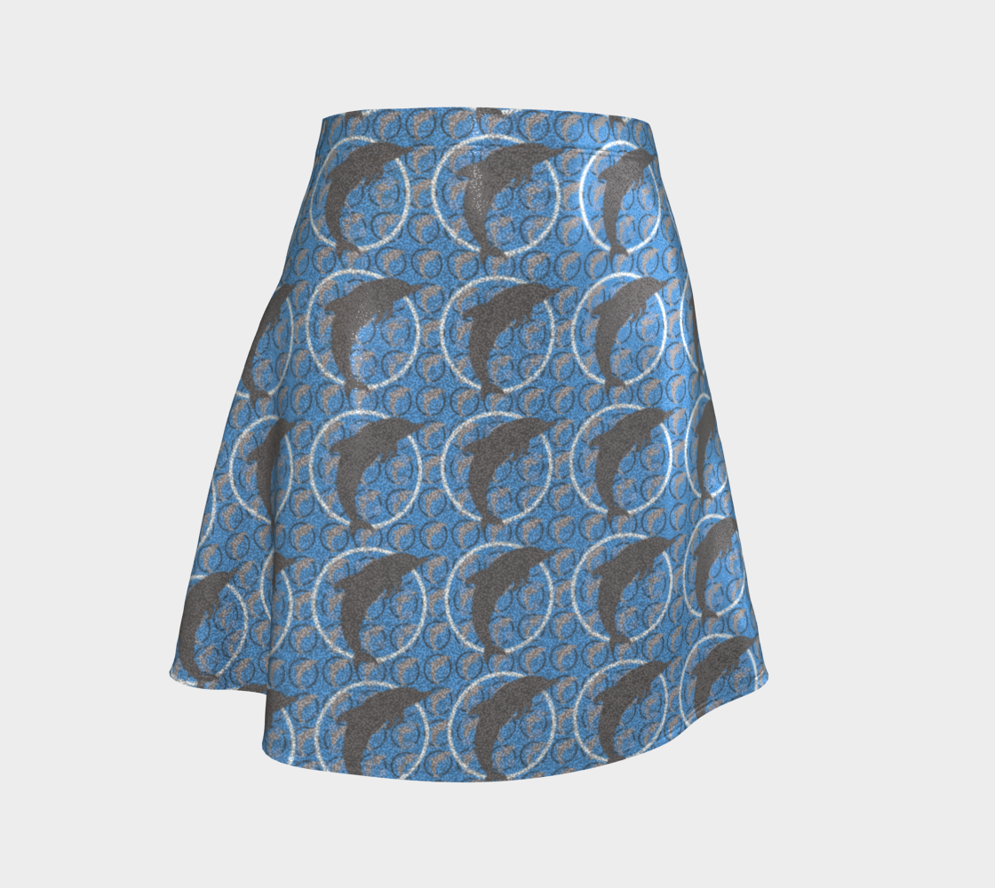 Dancing Dolphins Flared Short Skirt