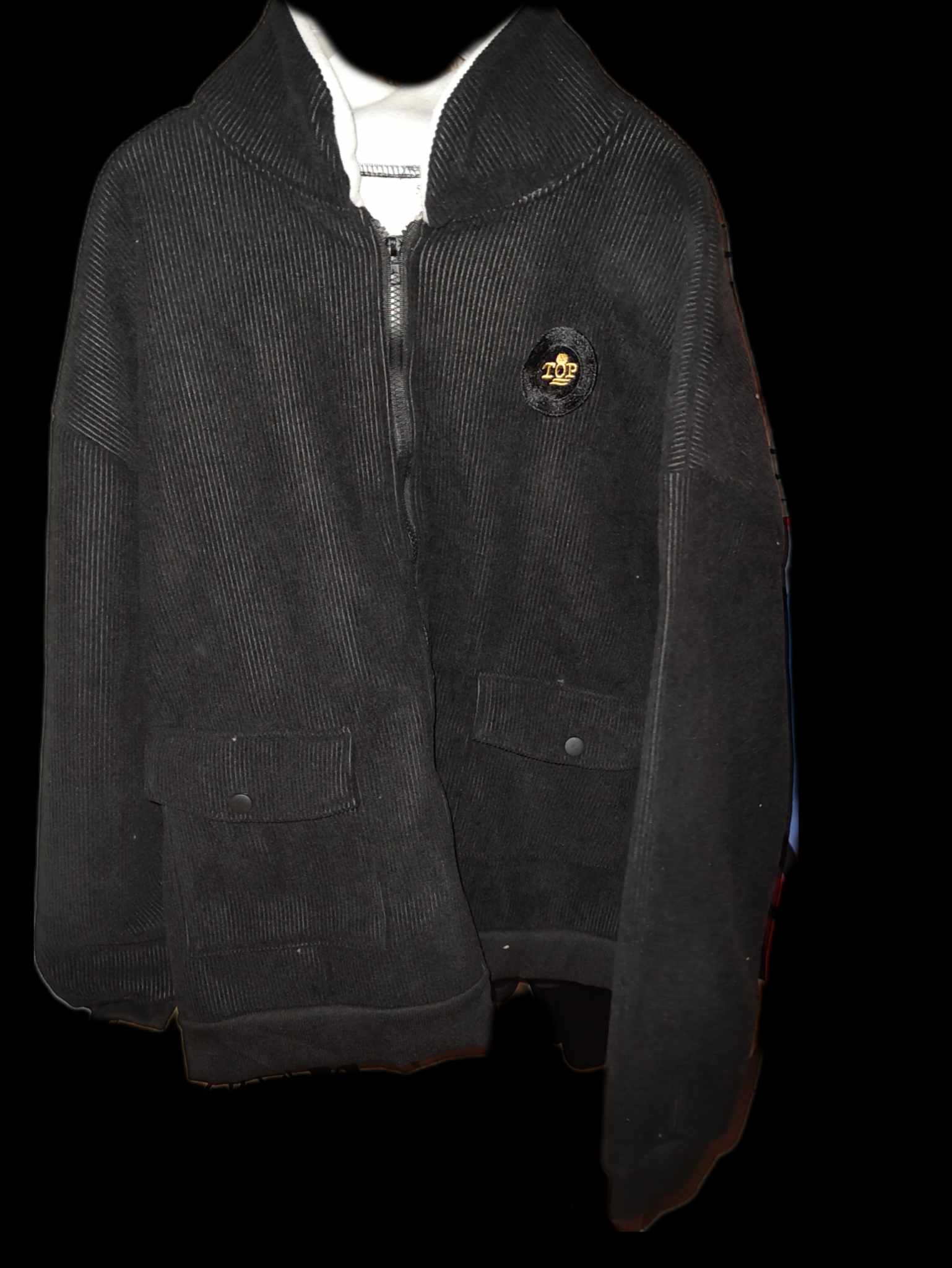 Men's Black Corduroy Fleece Lined Jacket