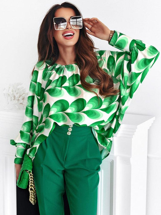 Blarney Green Celtic Top - Stylish Long Sleeve Blouse for St. Patrick's Day