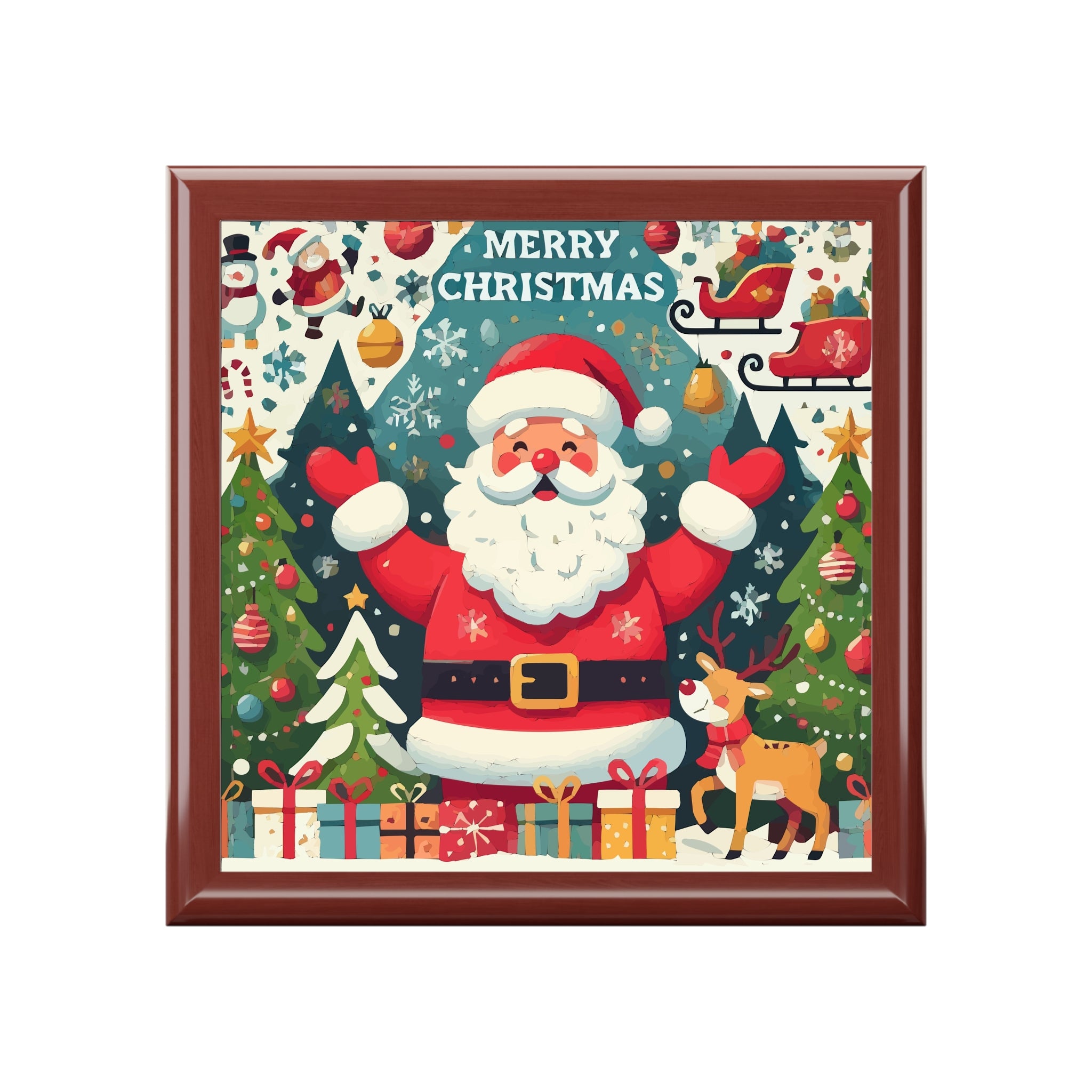 Merry Christmas Santa Claus Jewelry Box