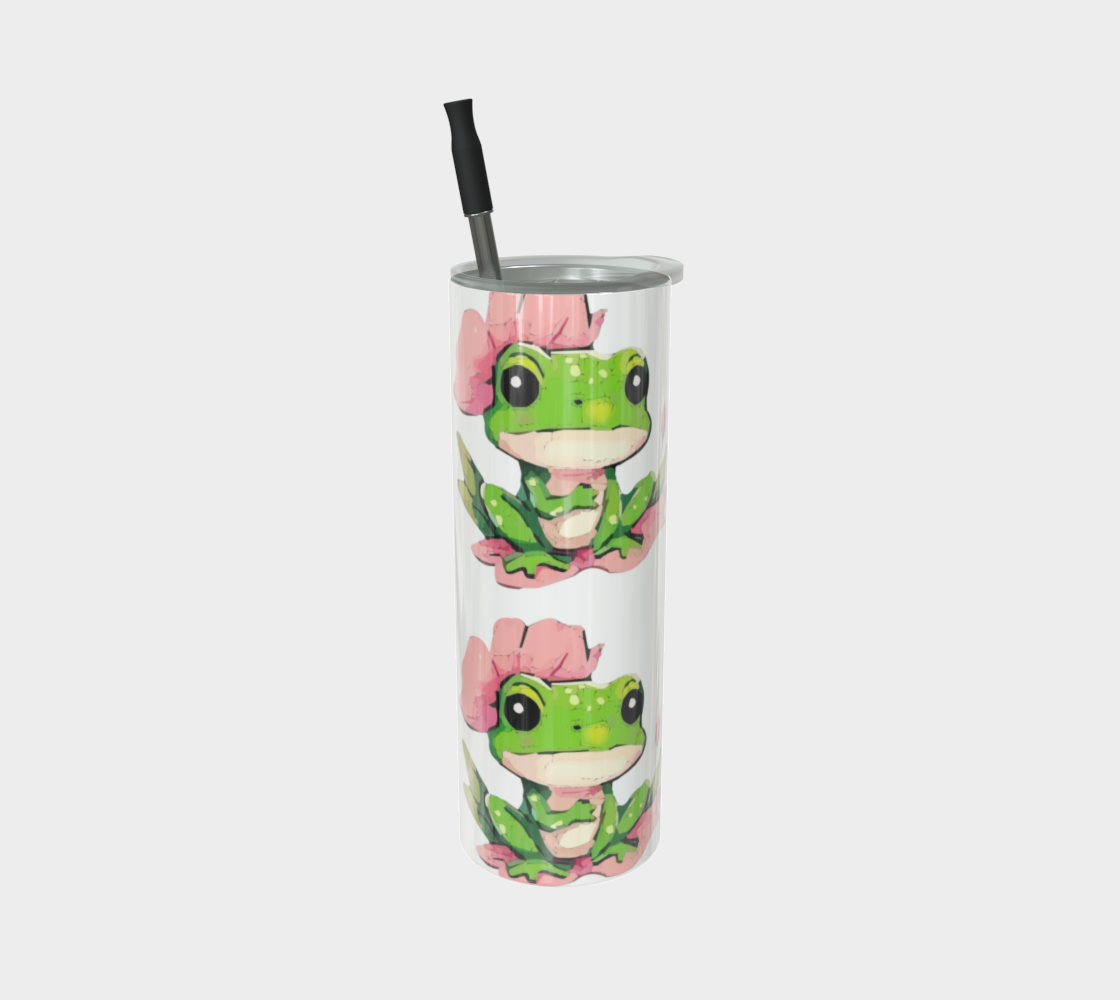 Green Frog on Lily Pad 20 oz Stainless Steel Tumbler