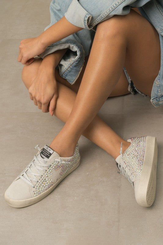 Women's Glam Rhinestone Star Sneakers