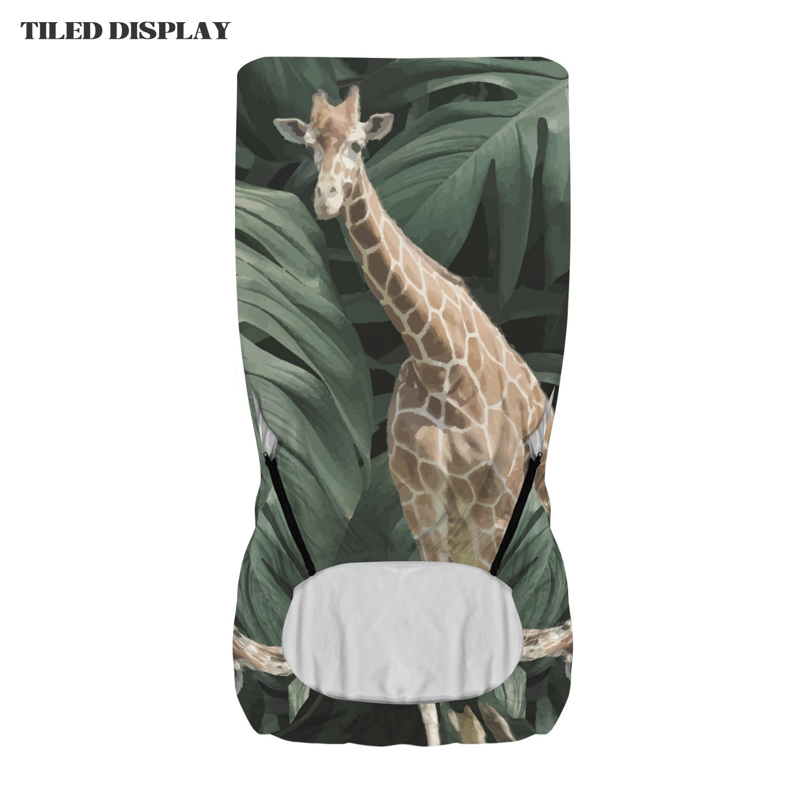 Tall Giraffe with Greenery Office Chair Cover (Made in USA)