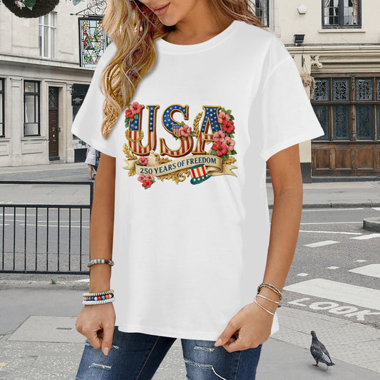 Patriotic USA 250 Years of Freedom Women's T-Shirt | Ships from USA