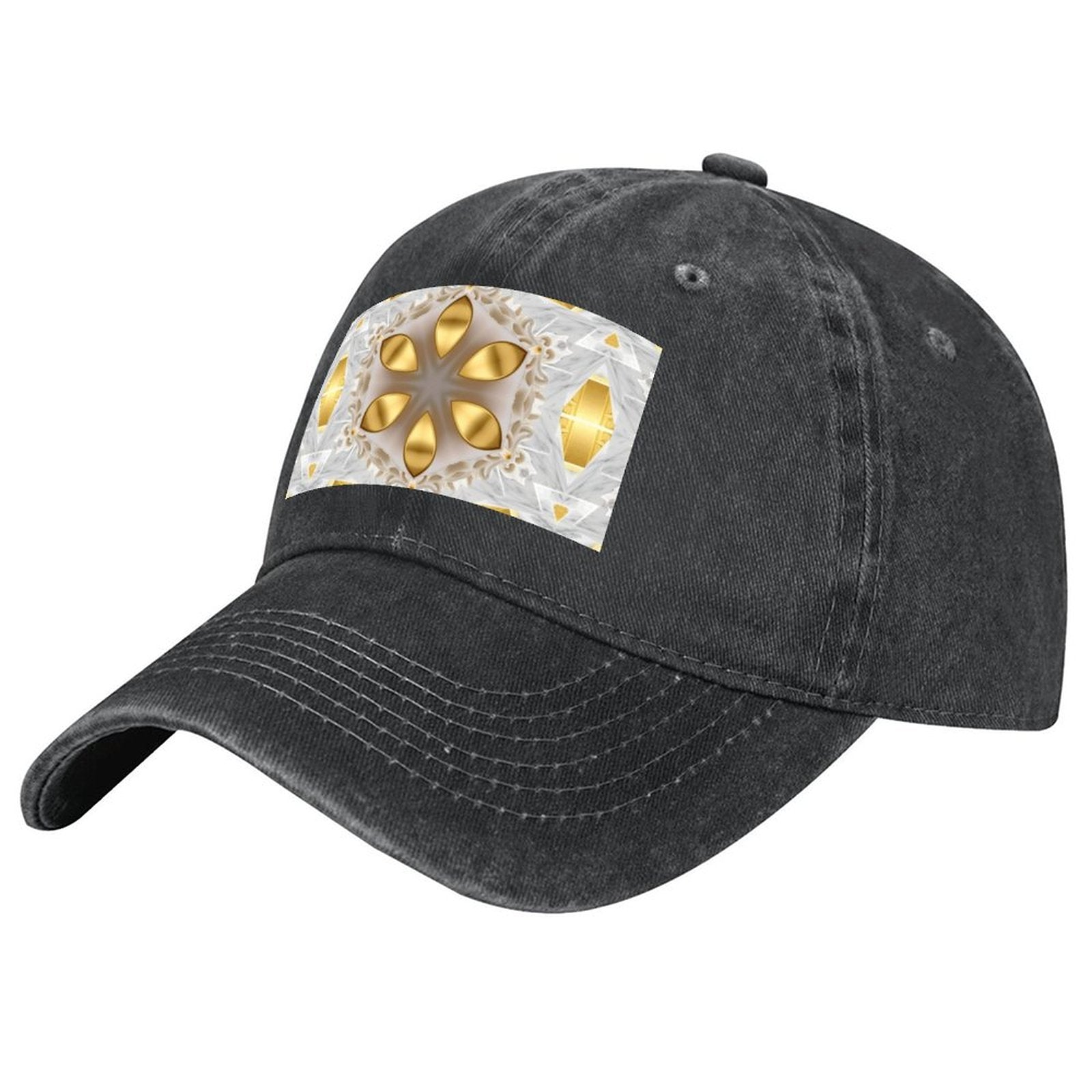 Golden Design Cotton Vintage Washed Denim Baseball Cap (Made in USA)