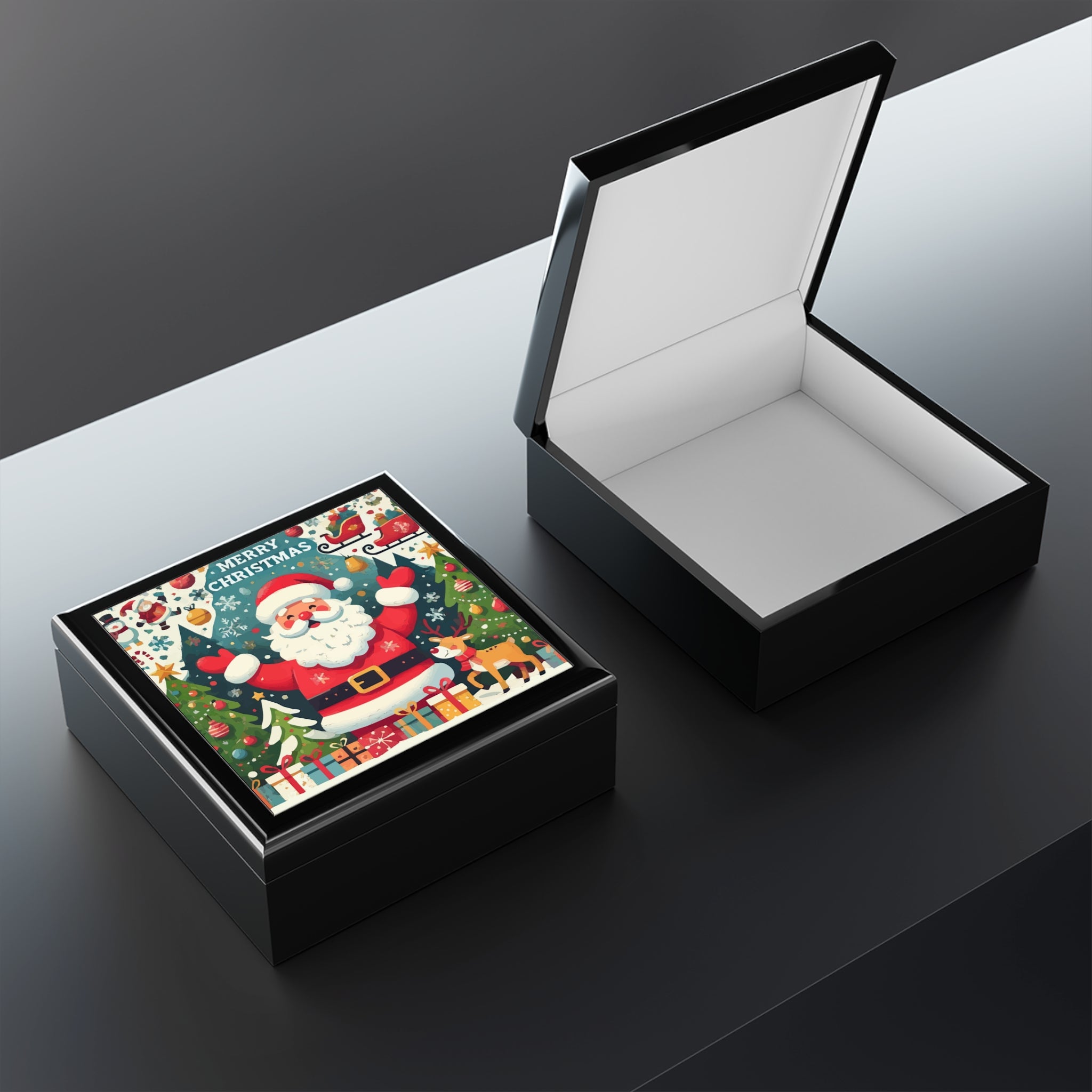 Merry Christmas Santa Claus Jewelry Box