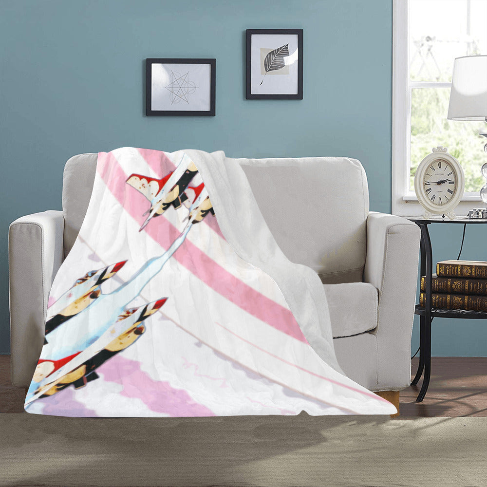 US Jets and Flag Ultra-Soft Micro Fleece Blanket 40