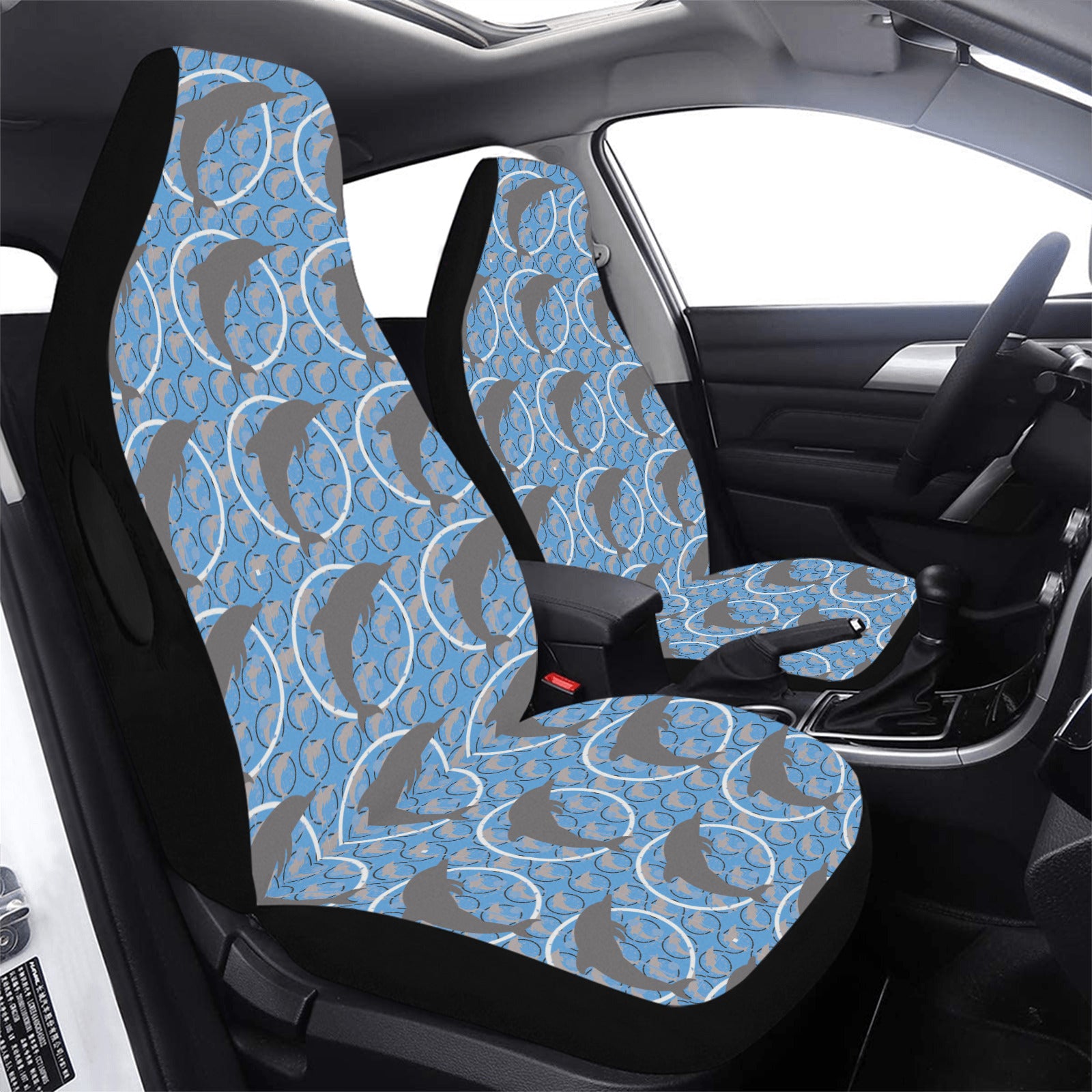 Dancing Dolphins Car Seat Cover Airbag Compatible(Set of 2)