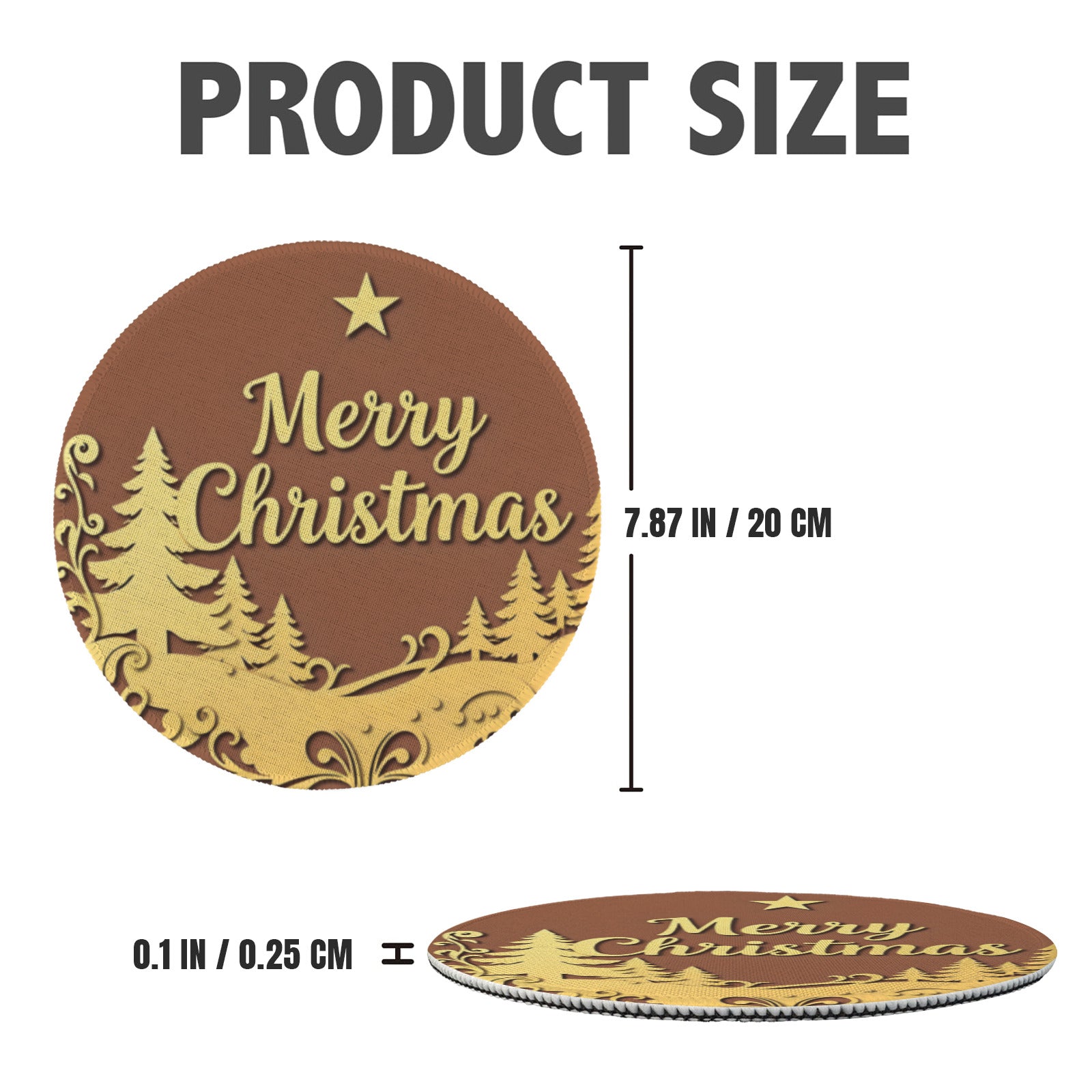 Merry Christmas Scenery Custom Round Placemats - 4 pack (Made in USA)