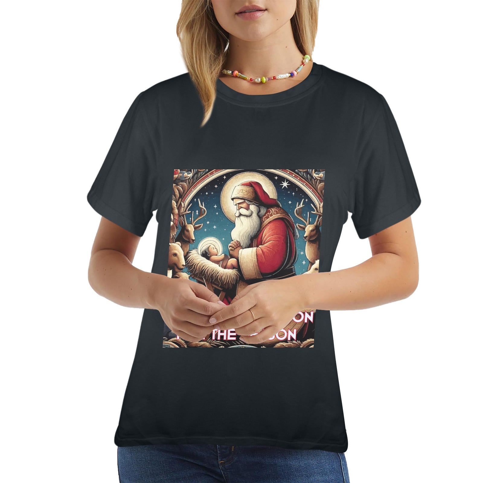 Women's Jesus is the Reason for the Season Graphic T-shirt（Made in USA）