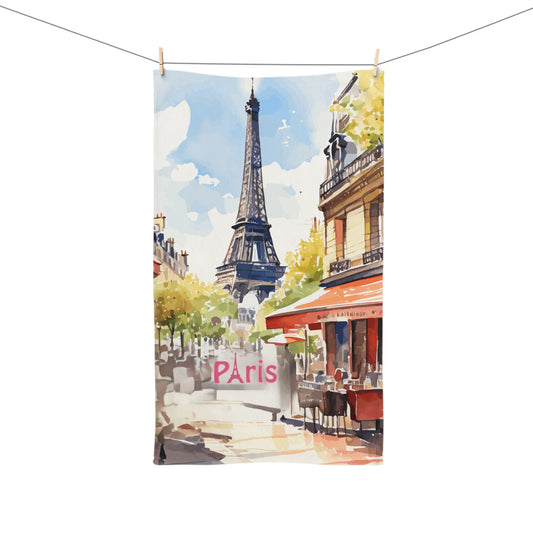 Parisian Charm Hand Towel - Eiffel Tower Design
