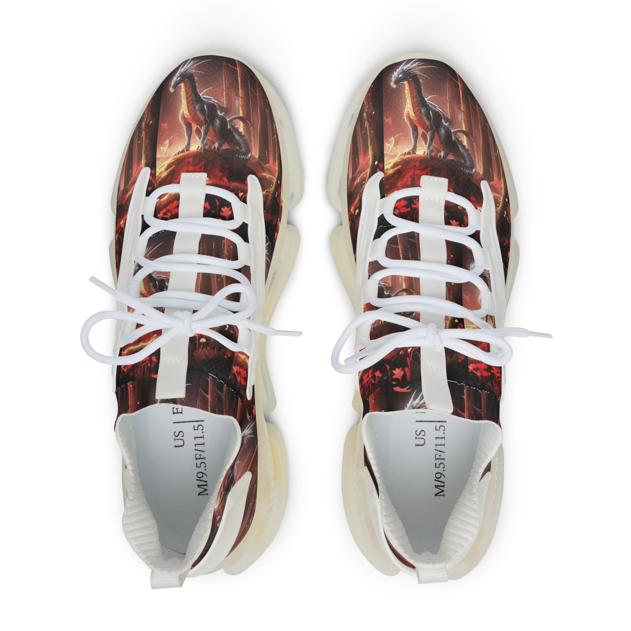 Men's Fiery Dragon Mesh Sneakers