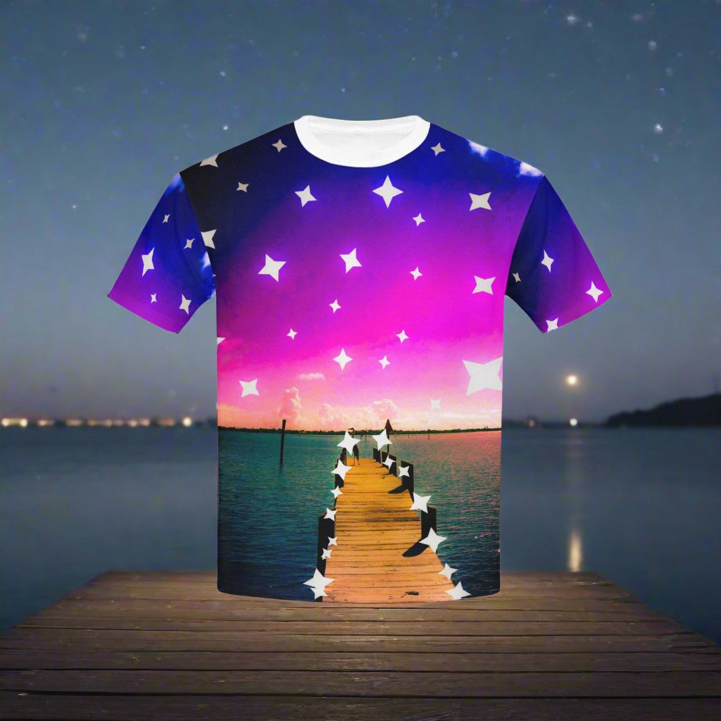 Child's Ombre Starry Pier Print T-shirt (Made in USA)