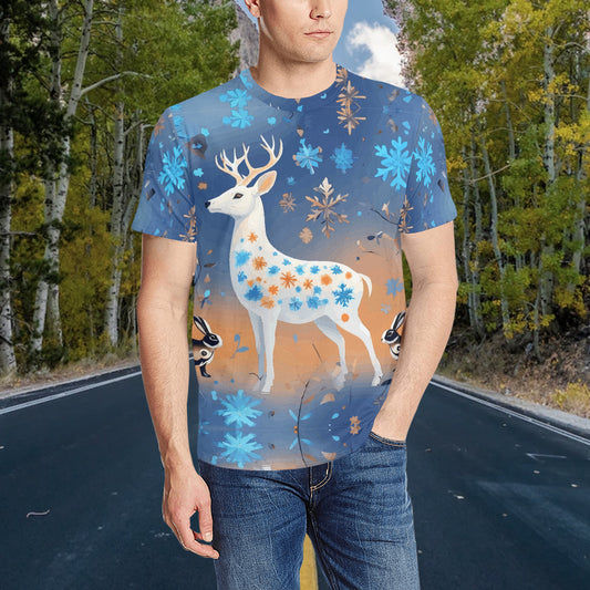 Men's Wintertime Majestic Deer T-shirt (Made In USA)