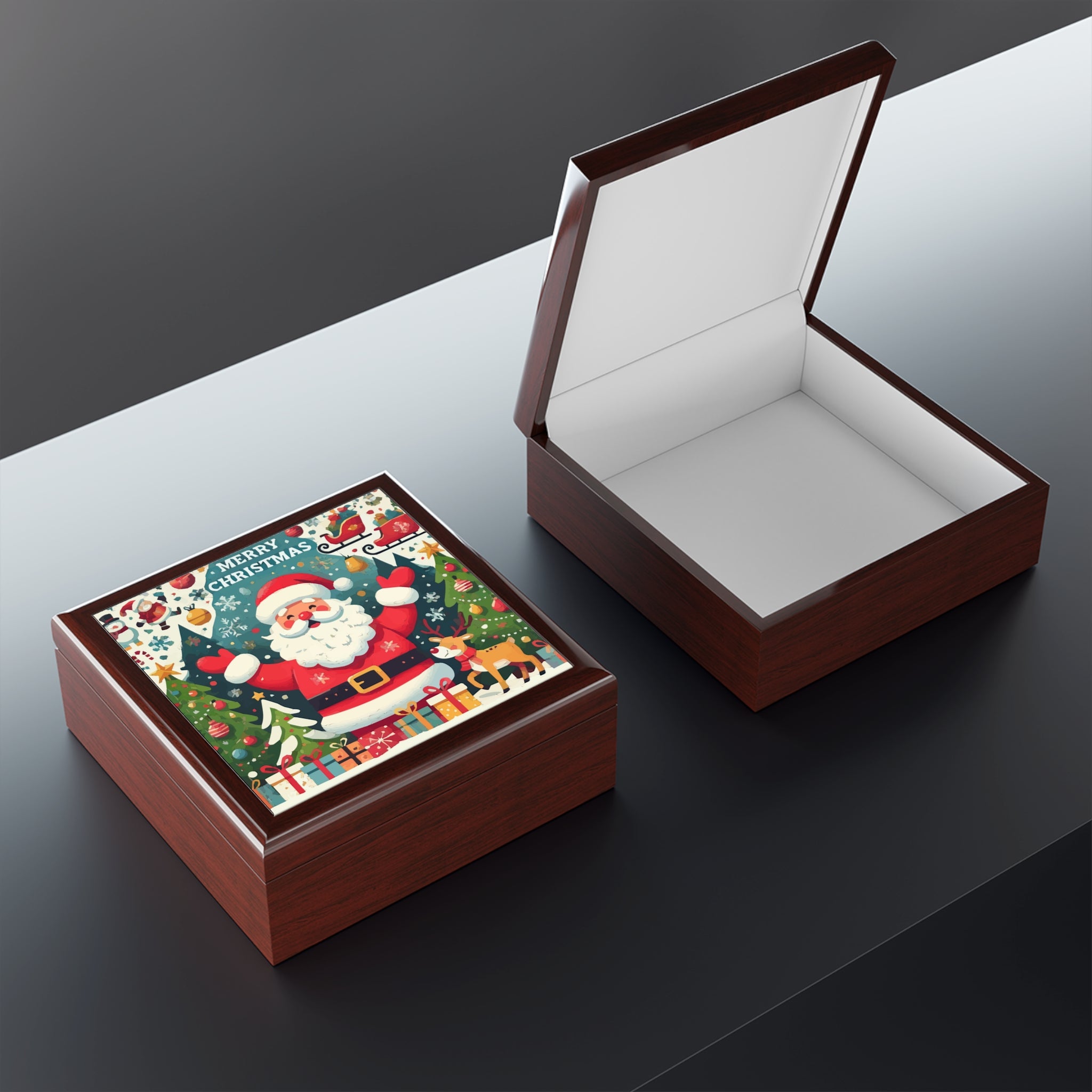 Merry Christmas Santa Claus Jewelry Box