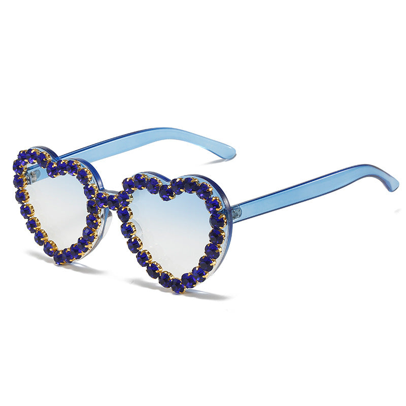 Heart Shaped Y2K Rhinestone Sunglasses