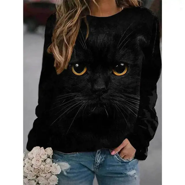 Kawaii 3D Printed Cute Animal Sweatshirt for Women