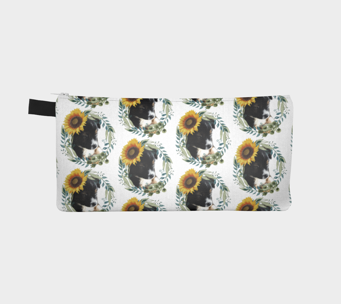 Cute Puppy with Sunflowers Pencil Case