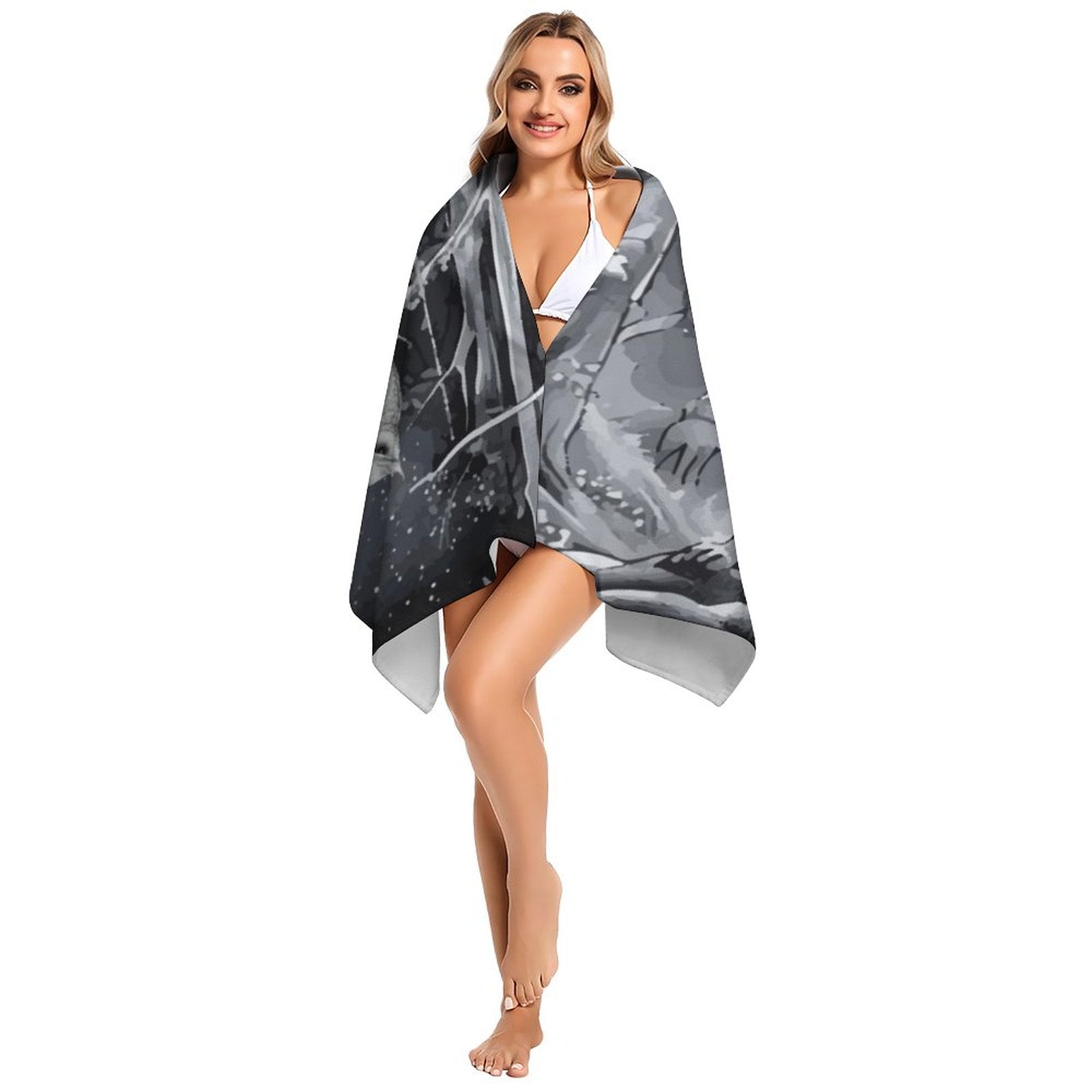 Ethereal Wolf in the Moonlight Bath Towel - 61.4