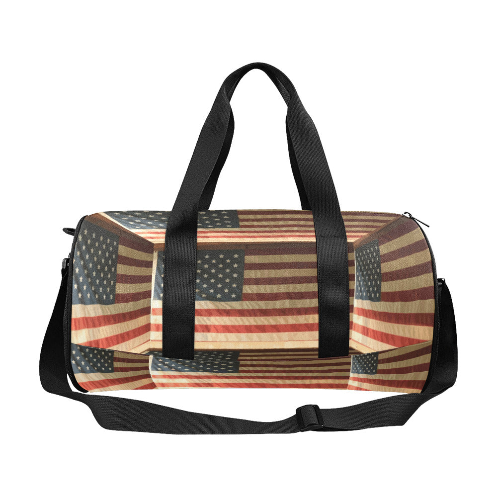 3D Illusion US Flag Travel Duffel Bag