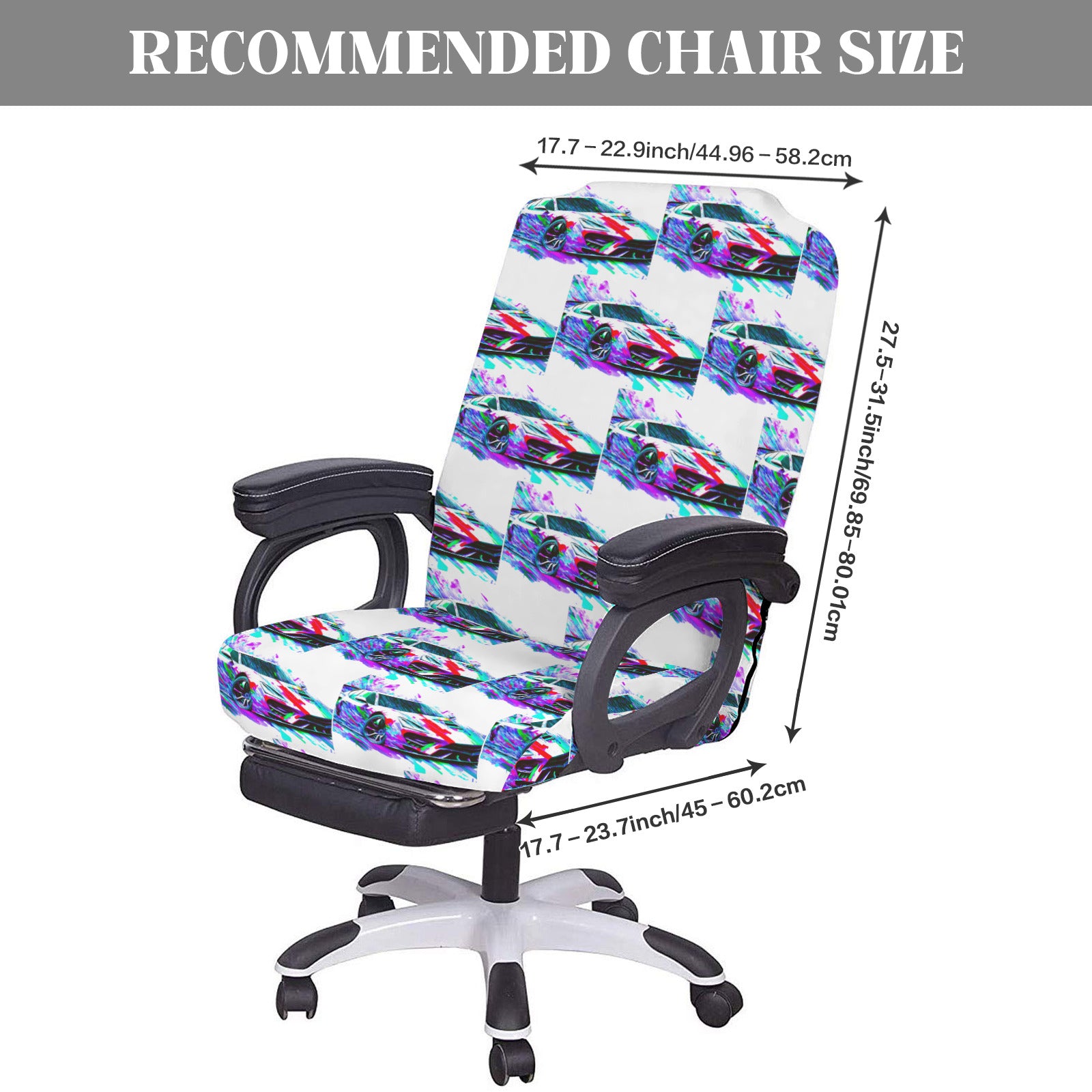 Flashy Sports Car Office Chair Cover (Made in USA)