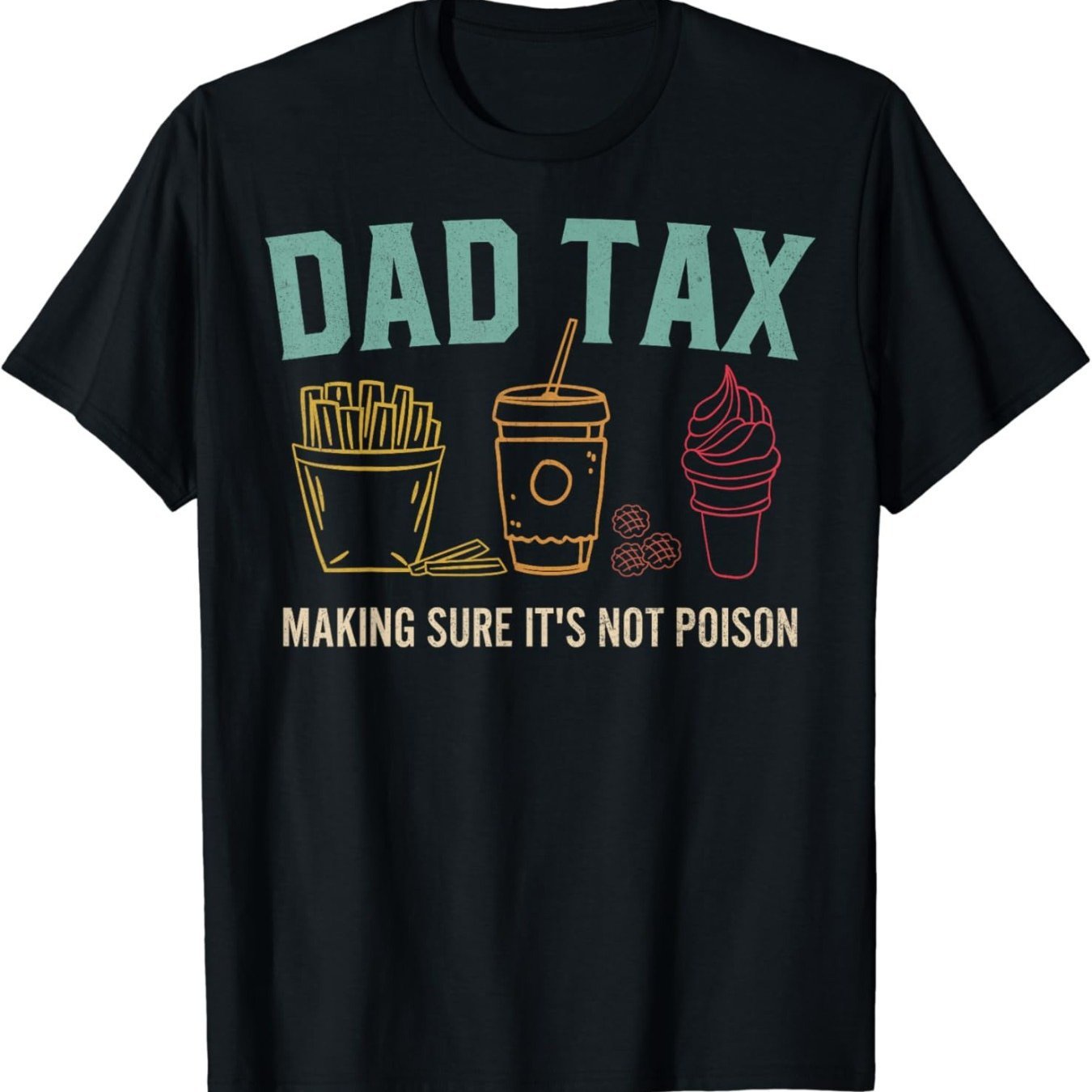 Dad Tax Printed T-shirt, Trendy Short Sleeve, Street Style Short Sleeve T-shirt, Comfortable Fit, Essential Fashion T-shirt