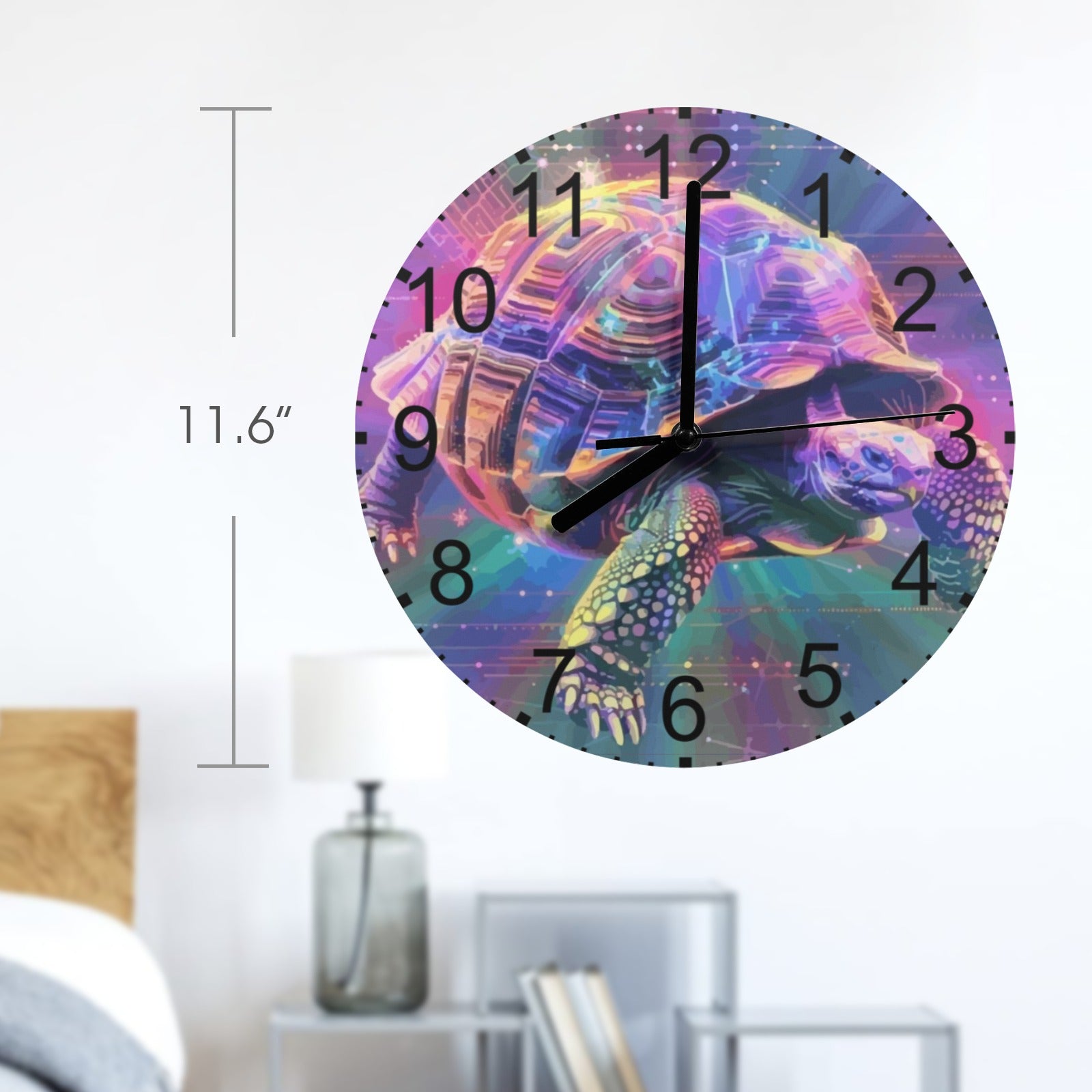 Turbo Turtle Gray Wooden Wall Clock (Made in USA)